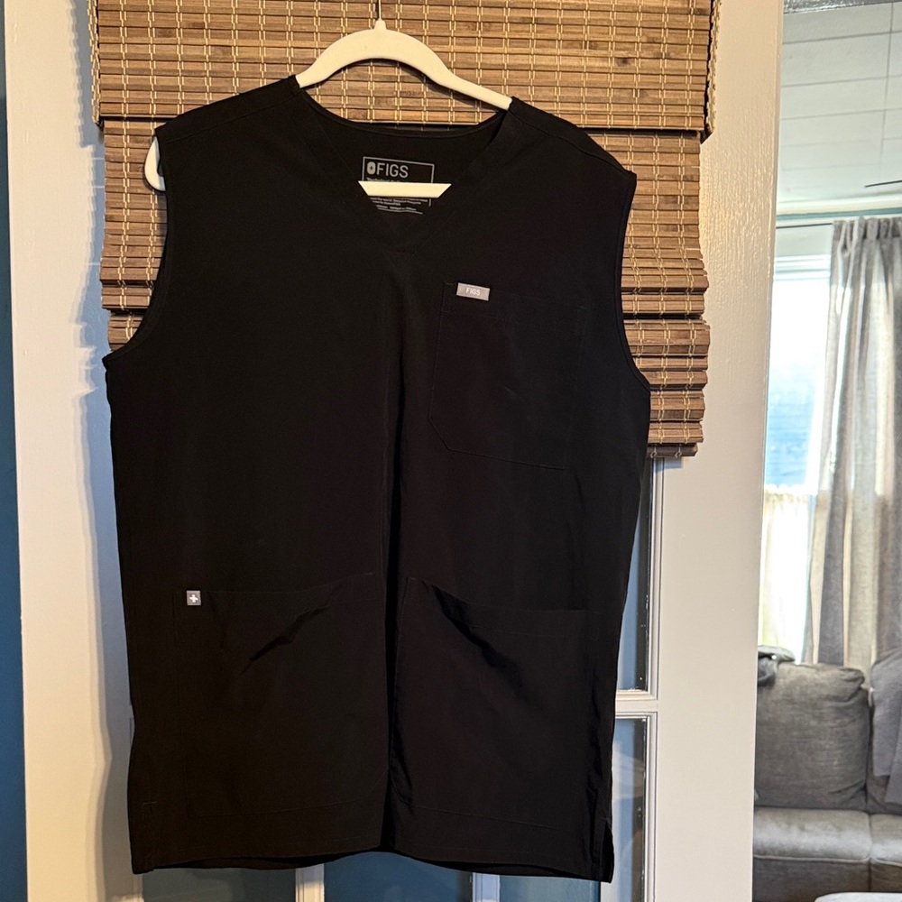 Figs Black Sleeveless Top